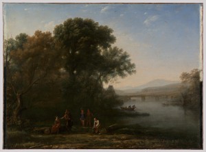 A few people in a lagoon